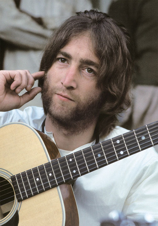 John Lennon, Beatles, Rishikesh, India 1968 by Paul Saltzman