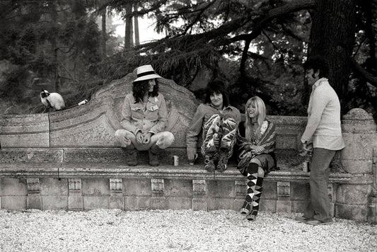George, Ronnie, Krissy & Kumar, Friar Park, England 1974 by Pattie Boyd