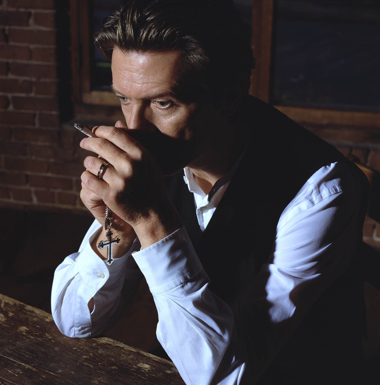 David Bowie, Pen and Cross, 2001 by Markus Klinko