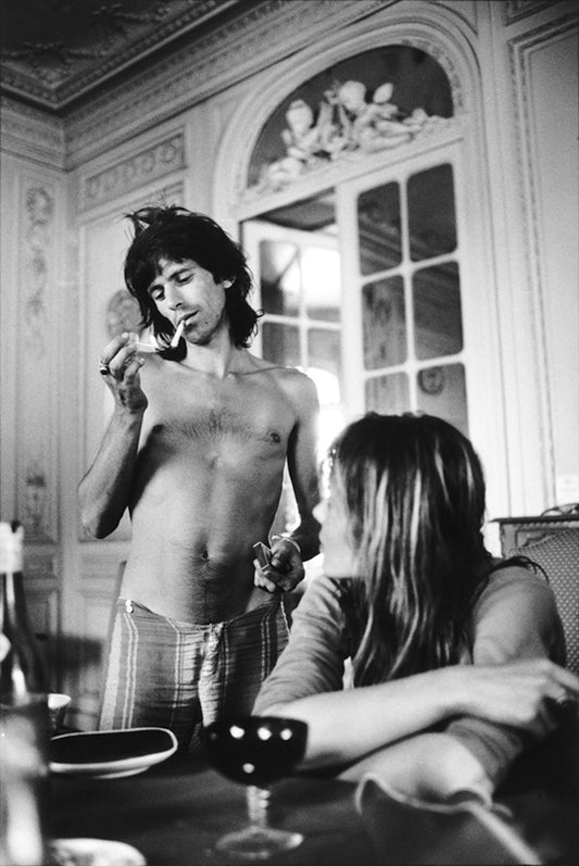 Keith Richards and Anita Pallenberg, La Joconde, Nellcôte, France, 1971 by Dominique Tarle