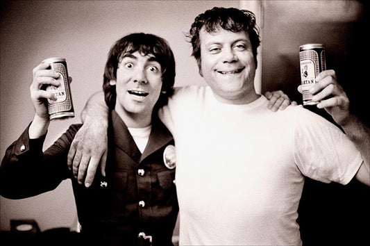 Keith Moon and Oliver Reed, 1974 by Johnny Dewe Mathews