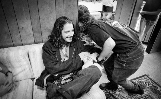 Chris Cornell & Eddie Vedder, Backstage, Lollapalooza, 1992 by Lance Mercer