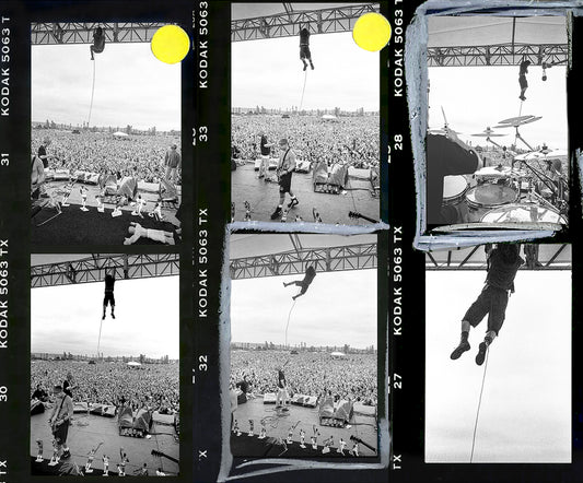 Eddie Vedder, Contact Sheet, Pearl Jam, Drop in the Park, 1992 by Lance Mercer