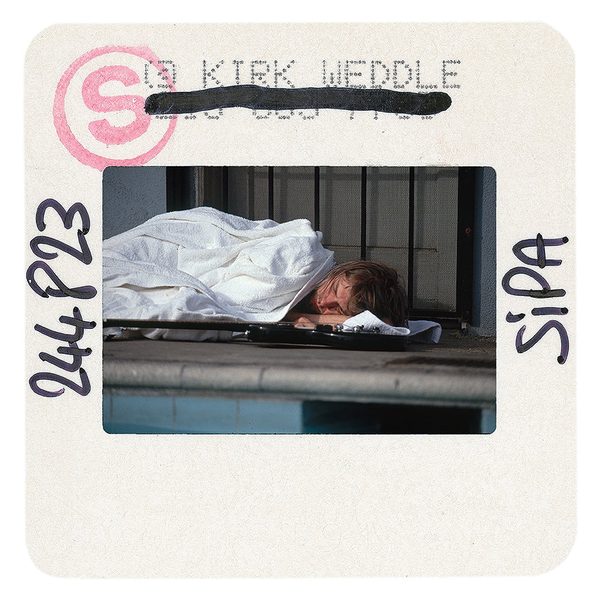 Kurt Cobain sleeping, Nirvana Nevermind, Original Colour Slide Print by Kirk Weddle