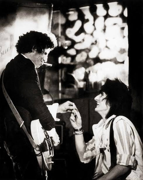 Keith Richards & Ronnie Wood in Paris 1983 by Brian Aris
