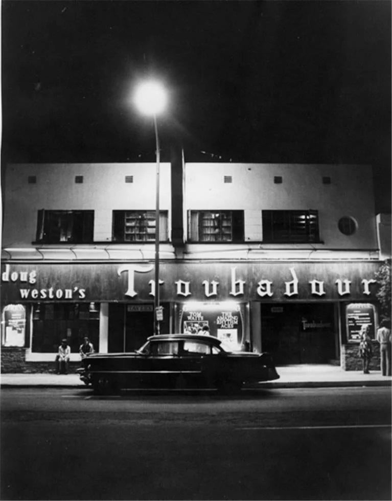 Tom Waits Car in Front of the Troubadour, West Hollywood, 1975 by Barry Schultz