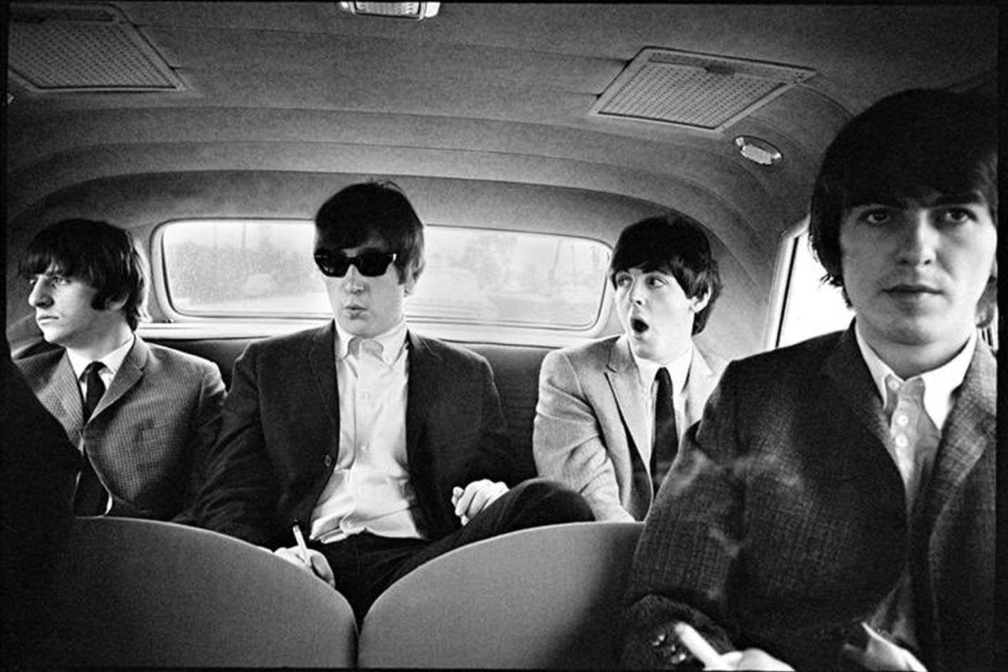 The Beatles in Limo, 1964 by Curt Gunther