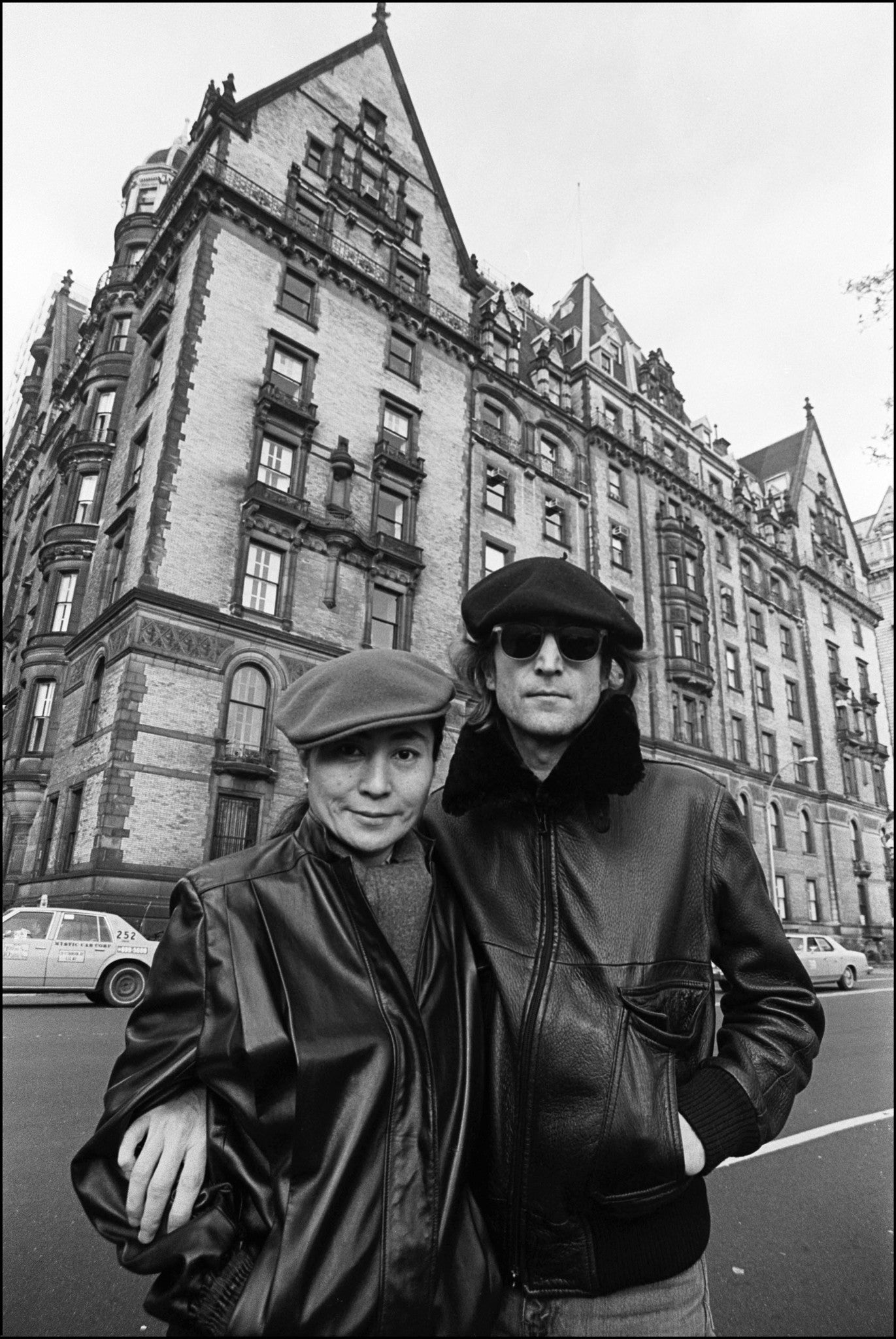 John Lennon & Yoko Ono at the Dakota NYC 1980 by Allan Tannenbaum