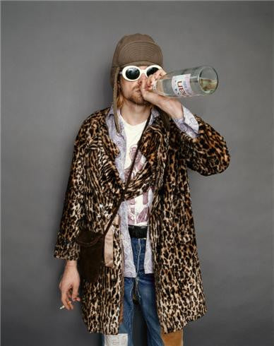 Kurt Cobain, Drinking Evian Water 1993 by Jesse Frohman