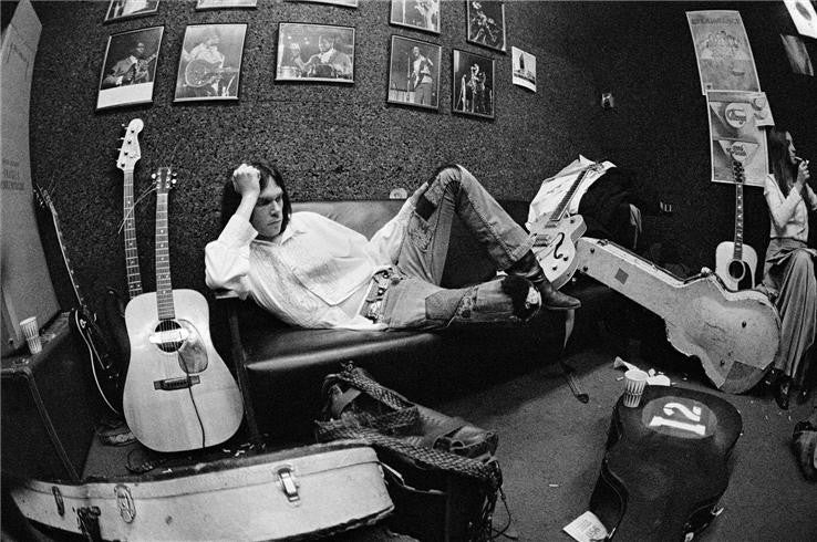 Neil Young with Susan Young, Philadelphia PA, 1970 by Joel Bernstein