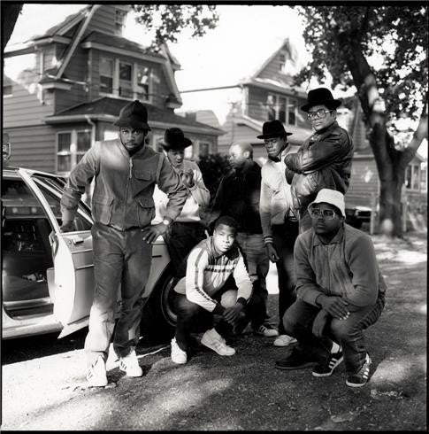 Run DMC & posse Hollis Queens, NYC, 1984 by Janette Beckman
