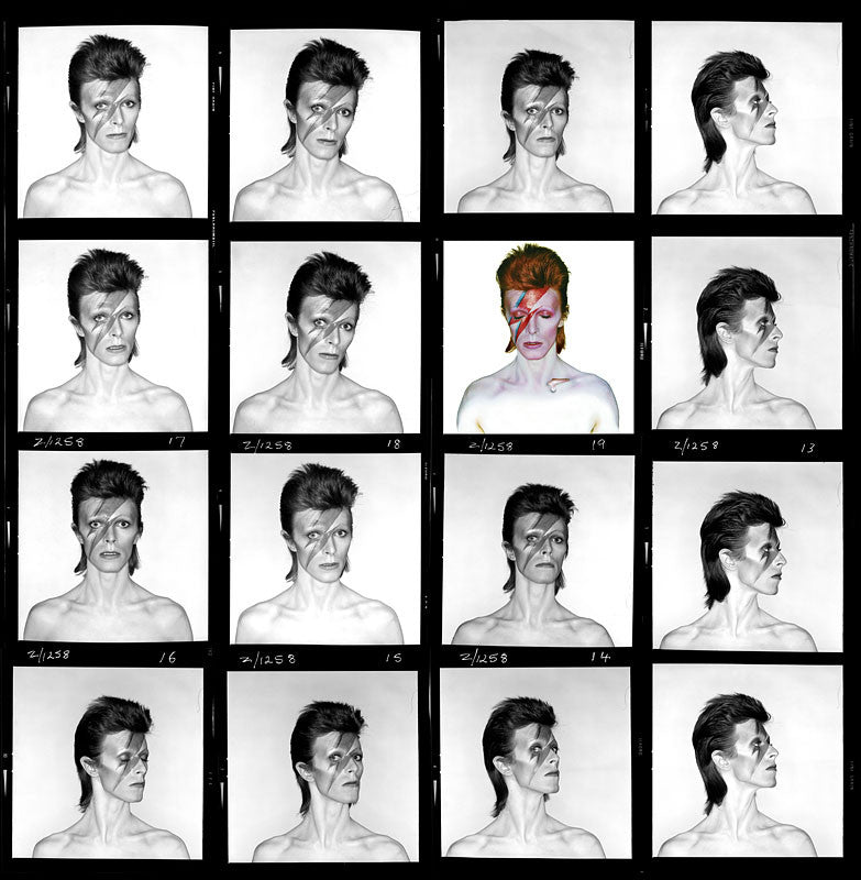 David Bowie “Aladdin Sane”, Contact Sheet 1973 by Duffy