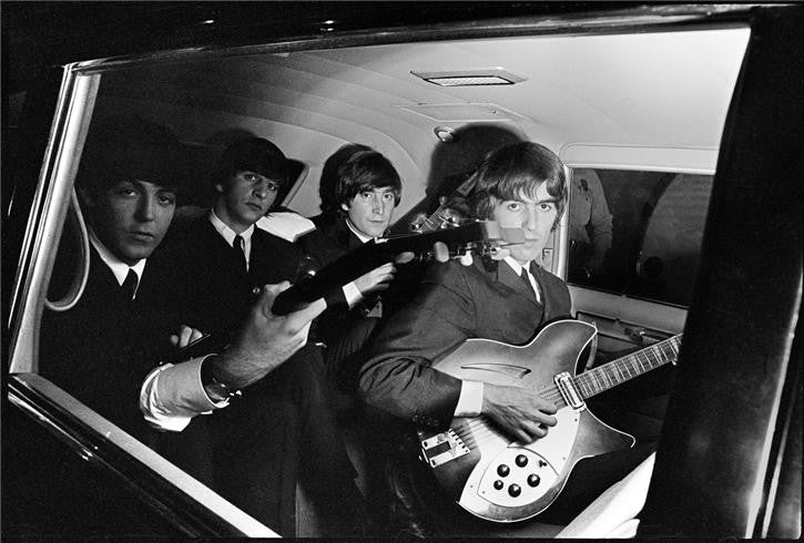 Beatles in Limo with Guitars by Curt Gunther
