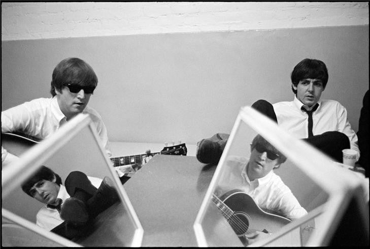 John Lennon & Paul McCartney with mirrors, 1964 by Curt Gunther